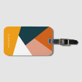 Moderne abstracte geometrische kleurenblokpatroon bagagelabel (Voorkant (horizontaal))