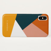 Moderne abstracte geometrische kleurenblokpatroon Case-Mate iPhone case (Achterkant (horizontaal))