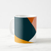Moderne abstracte geometrische kleurenblokpatroon koffiemok (Voorkant links)