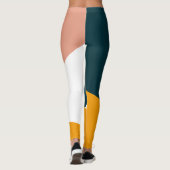 Moderne abstracte geometrische kleurenblokpatroon leggings (Achterkant)