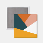 Moderne abstracte geometrische kleurenblokpatroon magneet (Voorkant / Achterkant)