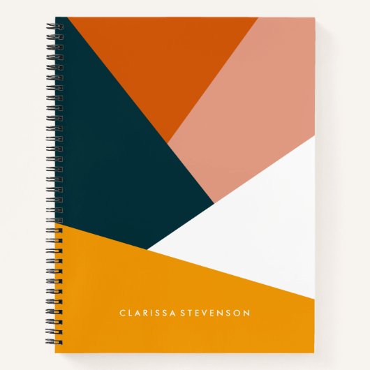 Moderne abstracte geometrische kleurenblokpatroon notitieboek (Voorkant)