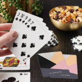 Moderne abstracte geometrische kleurenblokpatroon pokerkaarten (Insitu)