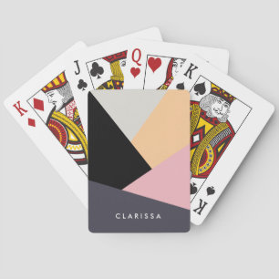Moderne abstracte geometrische kleurenblokpatroon pokerkaarten