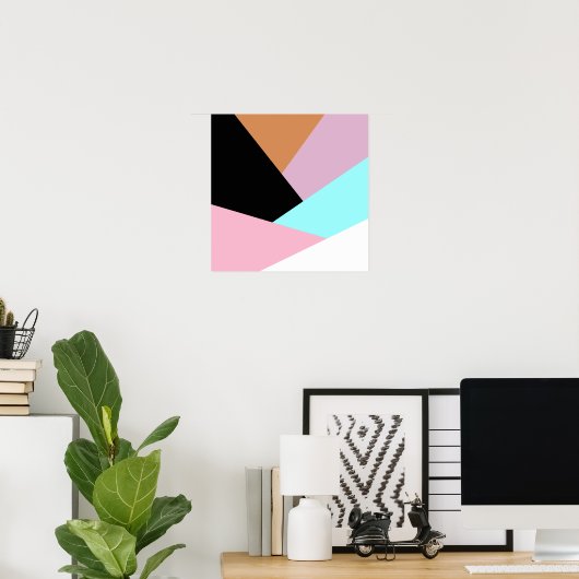 Moderne abstracte geometrische kleurenblokpatroon poster (Thuiskantoor)