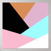 Moderne abstracte geometrische kleurenblokpatroon poster (Voorkant)