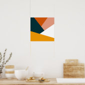 Moderne abstracte geometrische kleurenblokpatroon poster (Keuken)