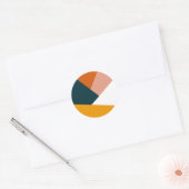 Moderne abstracte geometrische kleurenblokpatroon ronde sticker (Envelop)