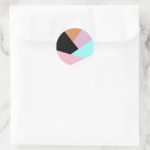 Moderne abstracte geometrische kleurenblokpatroon ronde sticker (Tas)