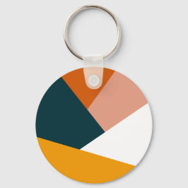 Moderne abstracte geometrische kleurenblokpatroon sleutelhanger