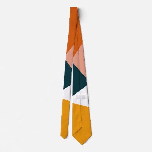 Moderne abstracte geometrische kleurenblokpatroon stropdas (Achterkant)