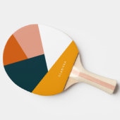 Moderne abstracte geometrische kleurenblokpatroon tafeltennisbatje (Zijkant)