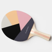 Moderne abstracte geometrische kleurenblokpatroon tafeltennisbatje (Zijkant)