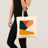 Moderne abstracte geometrische kleurenblokpatroon tote bag (Voorkant (product))