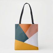Moderne abstracte geometrische kleurenblokpatroon tote bag (Voorkant)