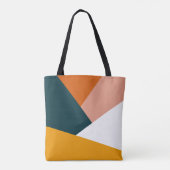 Moderne abstracte geometrische kleurenblokpatroon tote bag (Achterkant)