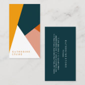 Moderne abstracte geometrische kleurenblokpatroon visitekaartje (Voorkant / Achterkant)