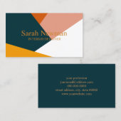 Moderne abstracte geometrische kleurenblokpatroon visitekaartje (Voorkant / Achterkant)