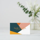 Moderne abstracte geometrische kleurenblokpatroon visitekaartje (Staand voorkant)
