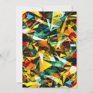 Moderne Abstracte Geometrische Kleurrijke Kristal  Aankondiging