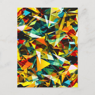 Moderne Abstracte Geometrische Kleurrijke Kristal  Aankondigingskaart
