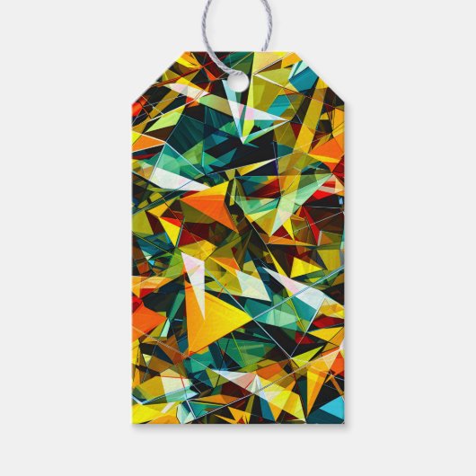 Moderne Abstracte Geometrische Kleurrijke Kristal Cadeaulabel (Voorkant)