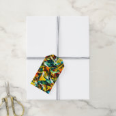 Moderne Abstracte Geometrische Kleurrijke Kristal Cadeaulabel (Met Touw)