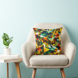 Moderne Abstracte Geometrische Kleurrijke Kristal  Kussen