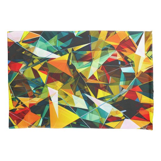 Moderne Abstracte Geometrische Kleurrijke Kristal Kussensloop (Voorkant)