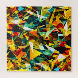 Moderne Abstracte Geometrische Kleurrijke Kristal  Legpuzzel