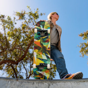 Moderne Abstracte Geometrische Kleurrijke Kristal  Persoonlijk Skateboard