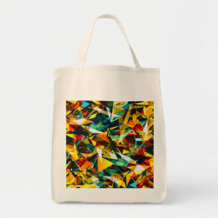Moderne Abstracte Geometrische Kleurrijke Kristal Tote Bag