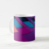 Moderne Abstracte Geometrische Koffiemok | Paars B (Voorkant links)
