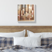 Moderne Abstracte Geometrische Kolommen Kunst - Te Canvas Afdruk (Insitu (Slaapkamer))