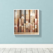 Moderne Abstracte Geometrische Kolommen Kunst - Te Canvas Afdruk (Insitu (Houten vloer))