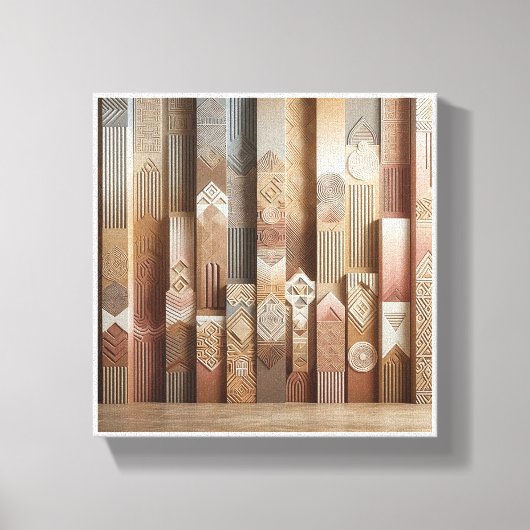 Moderne Abstracte Geometrische Kolommen Kunst - Te Canvas Afdruk (Voorkant)