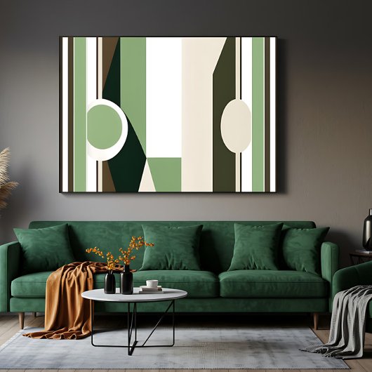 Moderne Abstracte Geometrische Kunst in Aardtinten Poster
