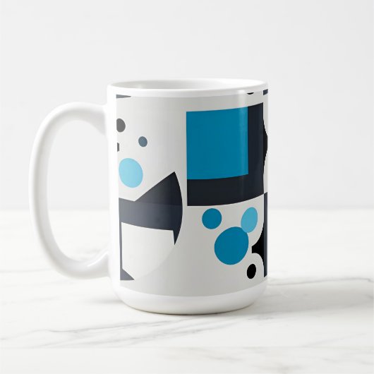 Moderne Abstracte Geometrische Kunst Koffiemok (Links)
