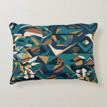 Moderne Abstracte Geometrische Kunst - Retro Teal