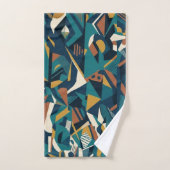 Moderne Abstracte Geometrische Kunst - Retro Teal Bad Handdoek (Handdoek)