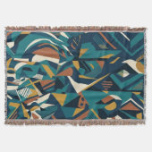 Moderne Abstracte Geometrische Kunst - Retro Teal Deken (Voorkant)