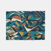 Moderne Abstracte Geometrische Kunst - Retro Teal Fleece Deken (Voorkant (Horizontaal))