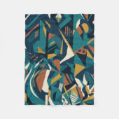 Moderne Abstracte Geometrische Kunst - Retro Teal Fleece Deken (Voorkant)