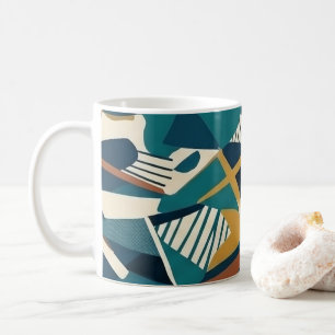 Moderne Abstracte Geometrische Kunst - Retro Teal Koffiemok