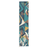 Moderne Abstracte Geometrische Kunst - Retro Teal Korte Tafelloper (Voorkant)