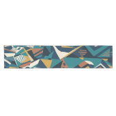 Moderne Abstracte Geometrische Kunst - Retro Teal Korte Tafelloper (Horizontaal)