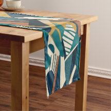 Moderne Abstracte Geometrische Kunst - Retro Teal