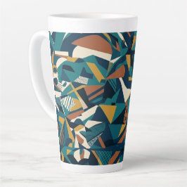 Moderne Abstracte Geometrische Kunst - Retro Teal Latte Mok