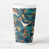 Moderne Abstracte Geometrische Kunst - Retro Teal Latte Mok (Voorkant)