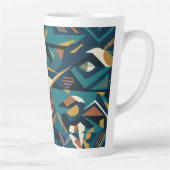 Moderne Abstracte Geometrische Kunst - Retro Teal Latte Mok (Rechts)